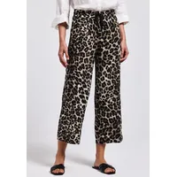 STREET ONE Stoffhose »Style Emee«, Sommerhose mit elastischem Bund und Tunnelzug, mit grafischem Muster, schwarz