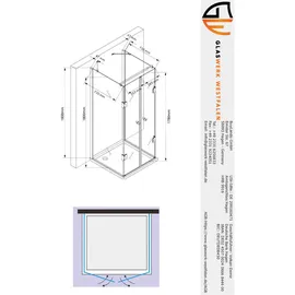 BuyLando.Shop Emma Walk-In-Dusche 80 x 180 cm Silber/Glas transparent/matt