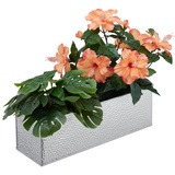 Relaxdays Blumenkasten für innen 40 x 12,5 x 13,5 cm silber