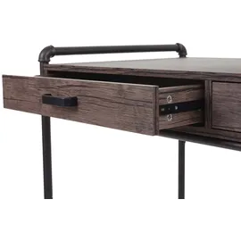 Mendler Schreibtisch HWC-F58 Wildeiche-Optik / Braun
