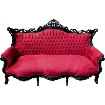 demotex gmbh Casa Padrino Barock 3er Sofa Master Bordeaux Rot / Schwarz - Wohnzimmer Möbel Couch Lounge
