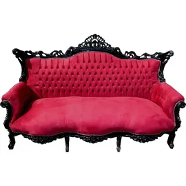 demotex gmbh Casa Padrino Barock 3er Sofa Master Bordeaux Rot / Schwarz - Wohnzimmer Möbel Couch Lounge