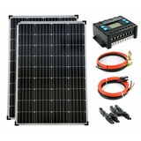 solartronics Solar Set 2x100 Watt Modul Mono 20A Laderegler Kabel Photovoltaik