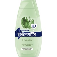 Schwarzkopf Schauma Shampoo 7 Kräuter (2 × 400 ml), Haarshampoo verleiht der Haarstruktur eine leichte Frische, Pflegeshampoo für normales bis schnell fettendes Haar