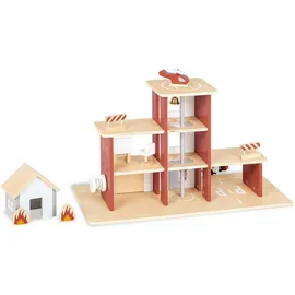 Pinolino Spielzeug-Feuerwache »Ben«, BxHxT: 55 x 32 x 25 cm, Linde/MDF, naturfarben/bunt