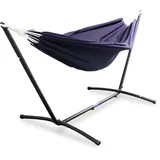 LACESTONE Hängematte mit Gestell Hängeliege Relaxliege Outdoor Indoor 180x140 bis 120kg Blau