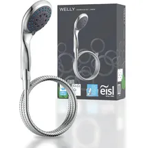 Eisl WELLY Handbrause-Set mit Schlauch DX6051C, Duschbrause mit 5 Funktionen, inklusive Duschschlauch und Wasserspardichtung, chrom