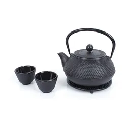 Teeservice aus Gusseisen schwarz 0,8L