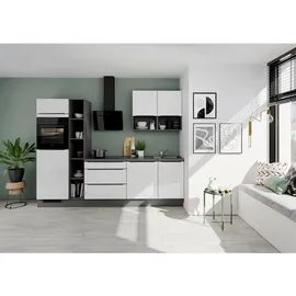 Impuls Küchen Küchenzeile 280 cm Weiß Hochglanz