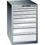 Schubladenschrank 27x36E B564xT725xH850mm RAL 7035/5012 7 Schubladen 75kg - Artikel: 7830932482