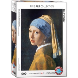 EUROGRAPHICS Puzzle Das Mädchen mit dem Perlenohrring von Jan Vermeer, 1000 Puzzleteile bunt