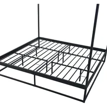 [en.casa] Bett, Kristianstad mit Matratze 180x200 cm Schwarz