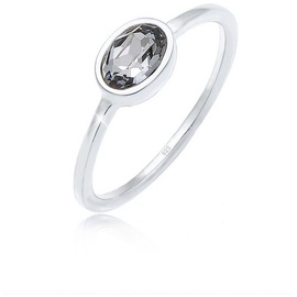 Elli Verlobungsring »mit Kristalle Ovalem Design 925 Silber«, 25197338-56 Silber + grau