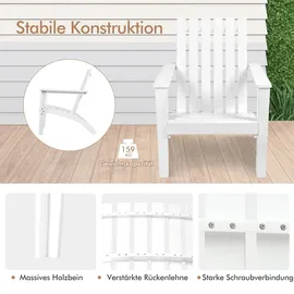 Costway Adirondack Gartenstuhl 73 x 73 x 85 cm weiß