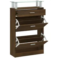 VidaXL Schuhschrank Braun Eichen-Optik 63x24x104 cm Holzwerkstoff