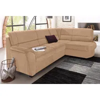 Ecksofa SIT & MORE "Pandora L-Form" Sofas Gr. B/H/T: 251cm x 91cm x 176cm, Luxus-Microfaser ALTARA NUBUCK, Ottomane rechts, ohne Bettfunktion, braun (macchiato) wahlweise mit Bettfunktion und Bettkasten