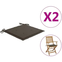 vidaXL Gartenstuhl-Kissen 2 Stk. Taupe 40x40x3 cm Oxford-Gewebe