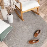 FRAAI Jute Teppich Rund - Fair Grau Ø 140cm - Jute - Flachgewebe - Einfarbig - Boho, Modern - Wohnzimmer, Esszimmer, Schlafzimmer - Carpet