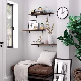 Songmics Schweberegal 60 cm, x 20 cm x 7 cm Braun-Schwarz