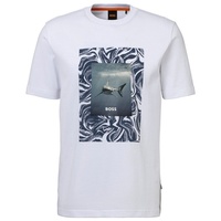 Boss T-Shirt 'Te_Tucan', - Dunkelgrau,Weiß,Dunkelblau - S