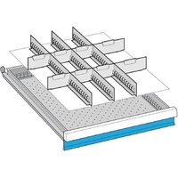 Lista, Werkstattschrank, Einteilungs-Set für Schubladenmaße 459 x 612 mm (45.90 cm, 10 cm)