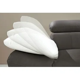 Cotta Ecksofa COTTA "Solution L-Form", weiß (altweiß, grau), B:286cm H:73cm T:167cm, Sofas, Ecksofa, mit Arm- & Kopfteilverstellung, wahlweise mit Bettfunktion