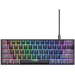 Trust Gaming GXT867 Acira Gaming Tastatur 60 % mechanische Mini-Gaming-Tastatur mit kompletter RGB-Beleuchtung