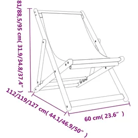 vidaXL Strandstuhl 2er Set Blau