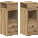 vidaXL Nachttische 2 Stk. mit Schublade Artisan-Eiche 25x31x66 cm