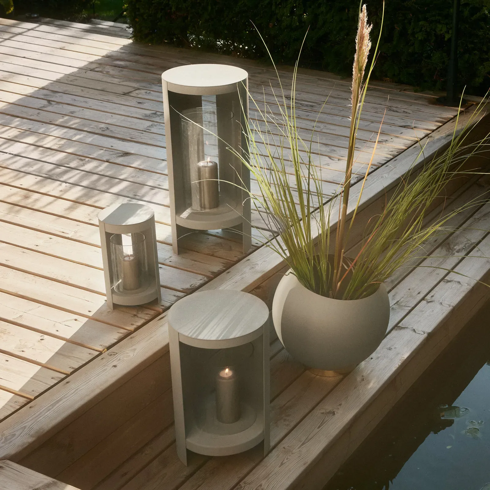 Kerzenhalter AYTM, Ora, Grau, Aluminium, Design - 58.4