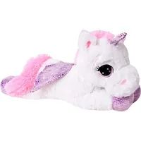 TE-Trend Einhorn Kuscheltier Plüschtier 45cm Weiß mit Lila Glitzerhorn