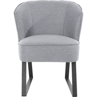 exxpo - sofa fashion Sessel »Americano«, mit Keder und Metallfüßen, Bezug in verschiedenen Qualitäten, 1 Stck., silberfarben