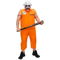 Ghoulish Productions Kostüm Clown Gang Tex, Damit gehste gleichermaßen als Horrorclown und Bankräuber durch! orange