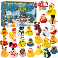 Adventskalender 2023,24 Stk Gummienten Gelbe Ente Spielzeug für Jungen,Mädchen,Kinder,Weihnachten Advent Calendar Weihnachtsgeschenk