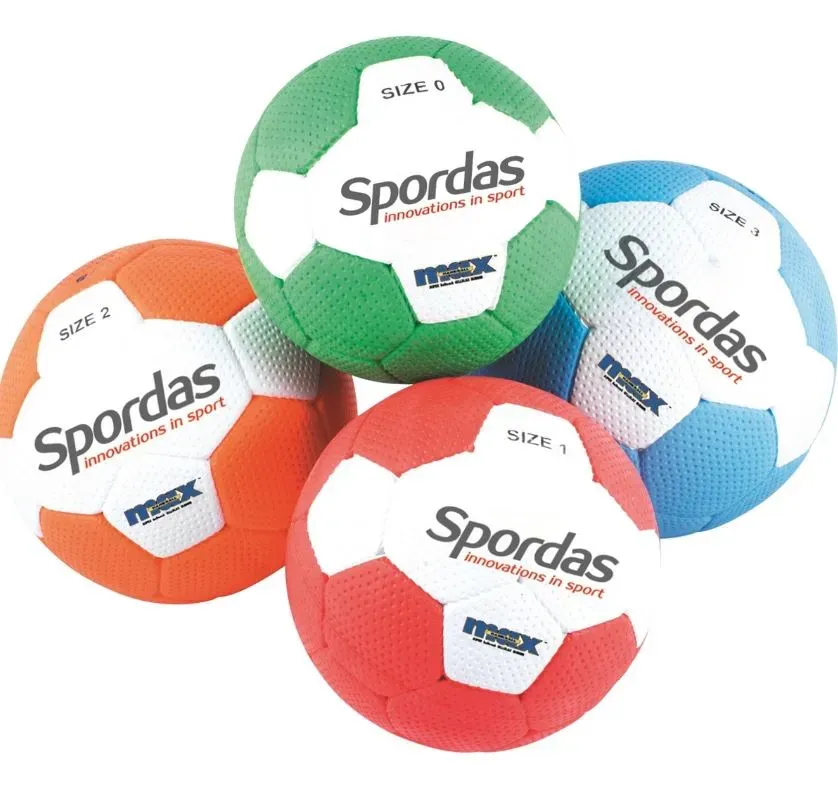 Kinderhandball Gr. 0 grün/weiß Gummi-PVC genoppte Oberfläche - Spordas Handball - Optimaler Grip, leichte Reinigung, robust