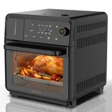 OUNIN 18L Vielseitig Airfryer Backofen, 11-in-1-Heißluftfritteuse, Zweizonen-Kochung, Minibackofen mit 360° Heißluftzirkulation, 1800W, Geeignet für Heißluftgaren, Backen, Dampfgaren & Mehr Gararten
