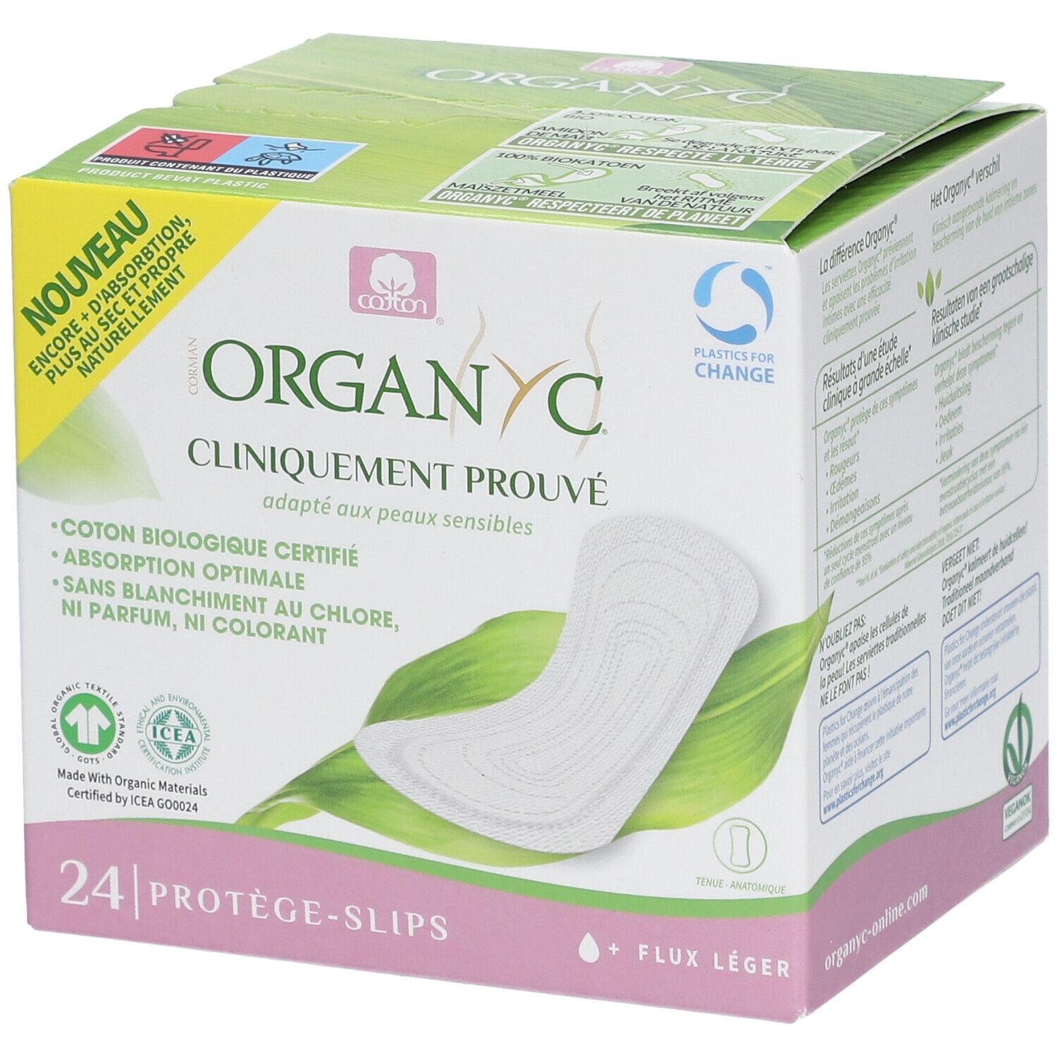 Organyc® Protège-Slips Pocket Flux Léger 24 protège-slips 24 pc(s) bandage(s)