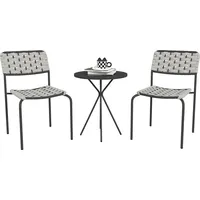 Outsunny Polyrattan Gartenmöbel Set, Outdoor Lounge Balkonmöbel für 2 Personen - Grau