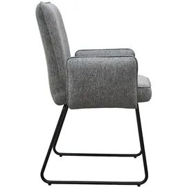 Svita ALBA 2er Set Esszimmerstühle Armlehnstuhl Polsterstuhl Stoffbezug Grau