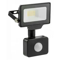 10w LED Flutlicht Strahler für den Außenbereich IP65 mit Bewegungssensor in schwarz Eckig|Kaltweiß