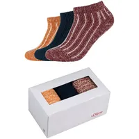 s.Oliver Hygge Sneakersocken 3er Pack Orange/Rot/Schwarz/Weiß 39-42