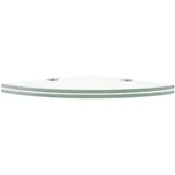 HEFZGDB Eckregale 2 STK. mit Verchromten Halterungen Glas Transparent Wandregal Bad Schwebendes Bücherregal Schweberegale Regalboden für Küche Badezimmer Arbeitszimmer Wohnbereich