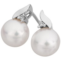 Orolino »585 Gold Perlen weiß + Brillanten 0,02ct.«, 42826704-0 Silbergrau weiß) 0,02 ct SI = kleine Einschlüsse,