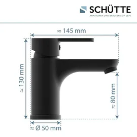 Schütte Waschtischarmatur Denver Schwarz matt