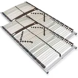 Sleepneo - Lattenrost 180x200 cm Traglast 200 kg fertig montiert 40 Latten Härteverstellung Birkenschichtholz 7-Zonen Mittelgurt