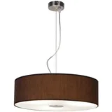ETC Shop Hängeleuchte 1-flg. 45 cm rund braun Textil, Stahl gebürstet, Glas satiniert