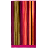 GÖZZE Strandtuch, Streifen Design mit Motiven, 100% Baumwolle, 90 x 180 cm - Pink