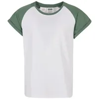 URBAN CLASSICS Girls Contrast Raglan T-Shirt in Weiß, Größe 110/116