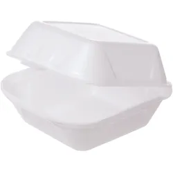 500 Hamburgerboxen Snackboxen Außerhaus Klappboxen XPS weiß klein 125x135x70mm