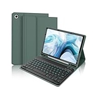 FOGARI Tastatur Hülle für Samsung Galaxy Tab A8 - [QWERTZ Deutsches], Abnehmbar Tastatur Schutzhülle mit Pencil Halter für Samsung Galaxy Tab A8 10,5'' 2022 SM-X200/ X205/ X207, Dunkelgrün